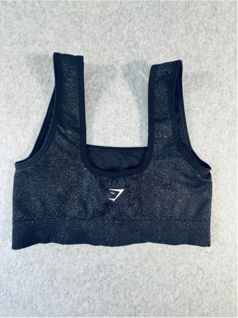 Gymshark Sports‎ Bra Womens Large Black Seamless Stretch Athletic Crop